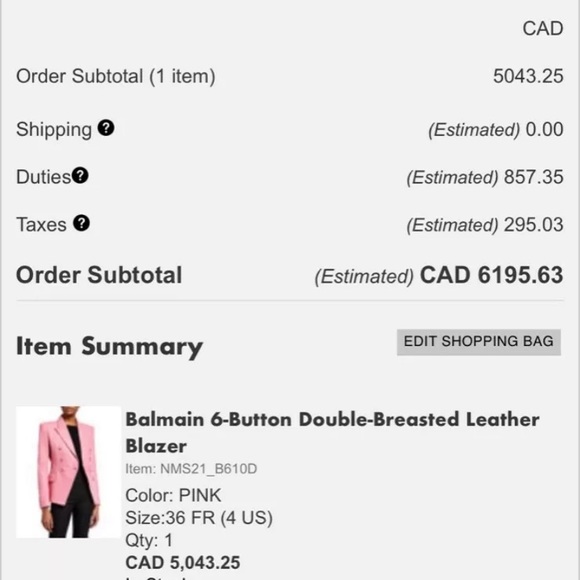 ❤️NWT Authentic Balmain Leather Blazer Size 36-S - Picture 11 of 14